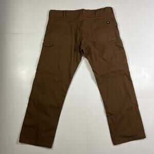 Key Size 42x32 Carpenter Jeans Brown Canvas Pockets Mens Work Pants